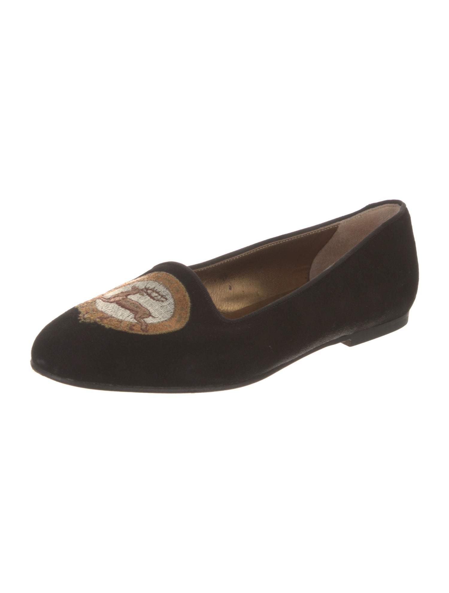 Wathne Suede Graphic Print Ballet Flats