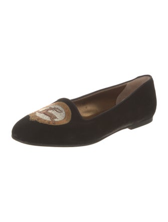 Wathne Suede Graphic Print Ballet Flats