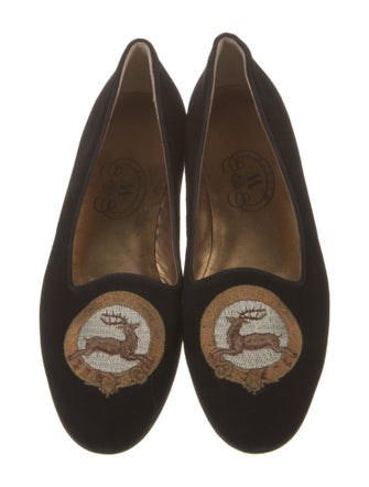 Wathne Suede Graphic Print Ballet Flats