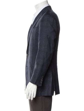 Thom Sweeney Wool Plaid Print Blazer
