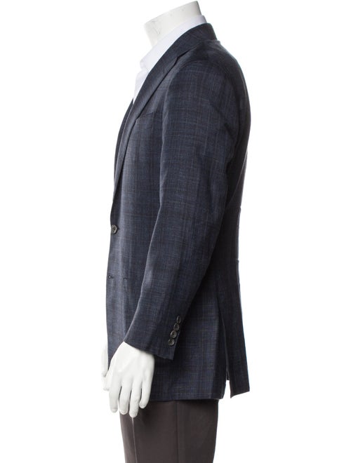Thom Sweeney Wool Plaid Print Blazer