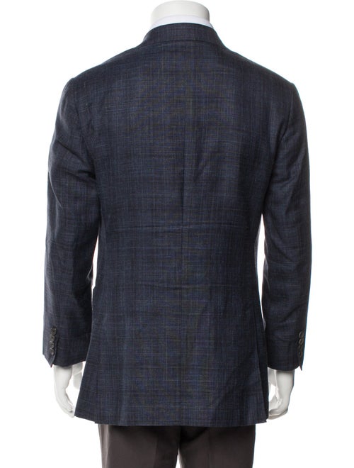Thom Sweeney Wool Plaid Print Blazer