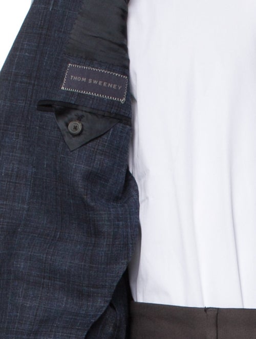 Thom Sweeney Wool Plaid Print Blazer