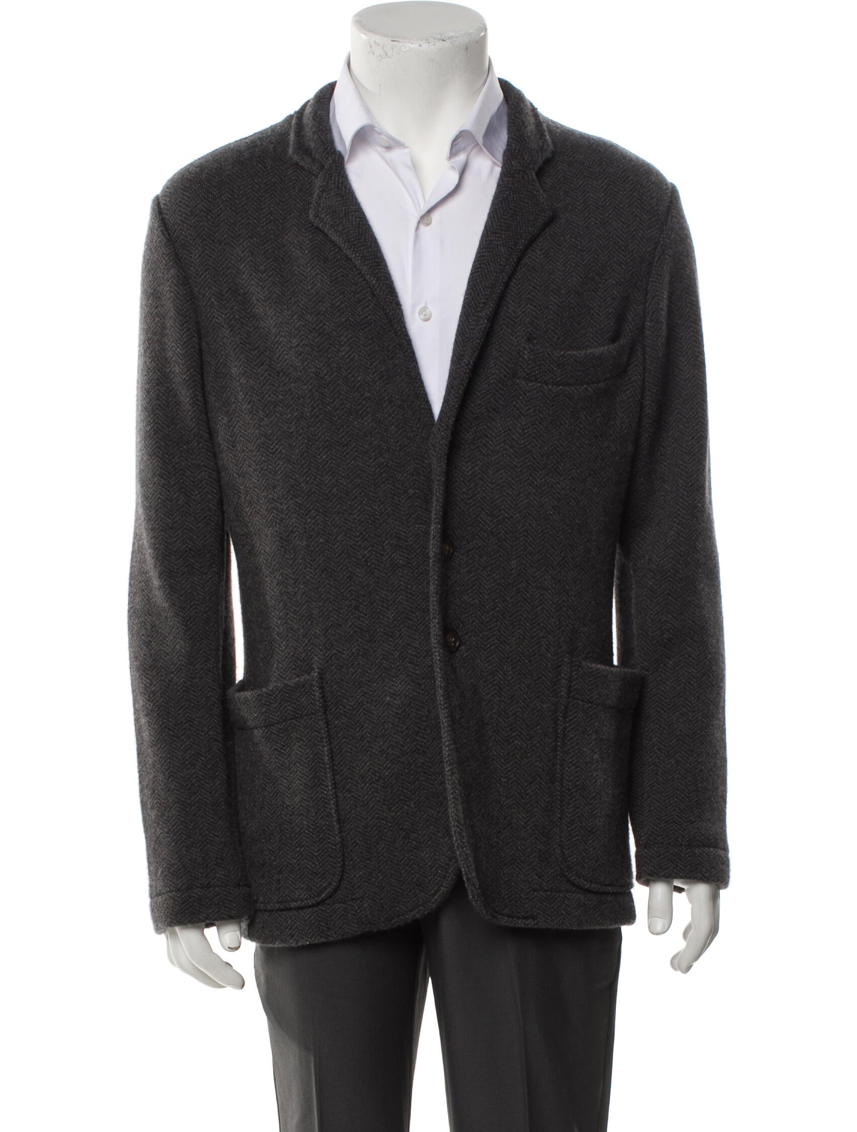 Thom Sweeney Cashmere Tweed Pattern Peacoat