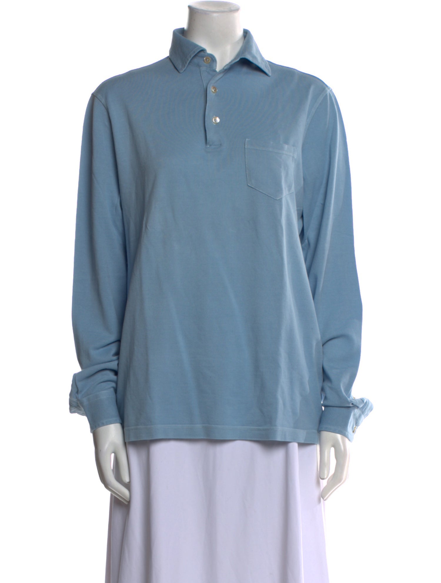 Thom Sweeney V-Neck Long Sleeve Blouse