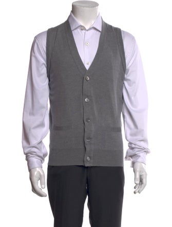 Thom Sweeney Wool V-Neck Sweater Vest