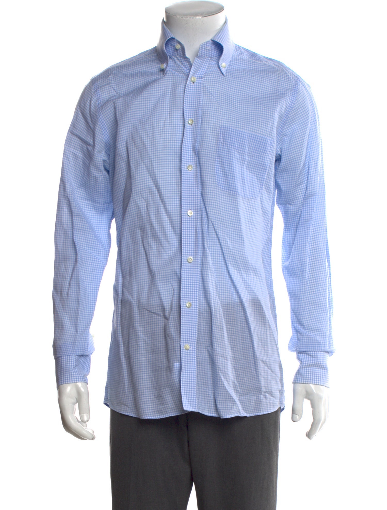 Thom Sweeney Plaid Print Long Sleeve Shirt