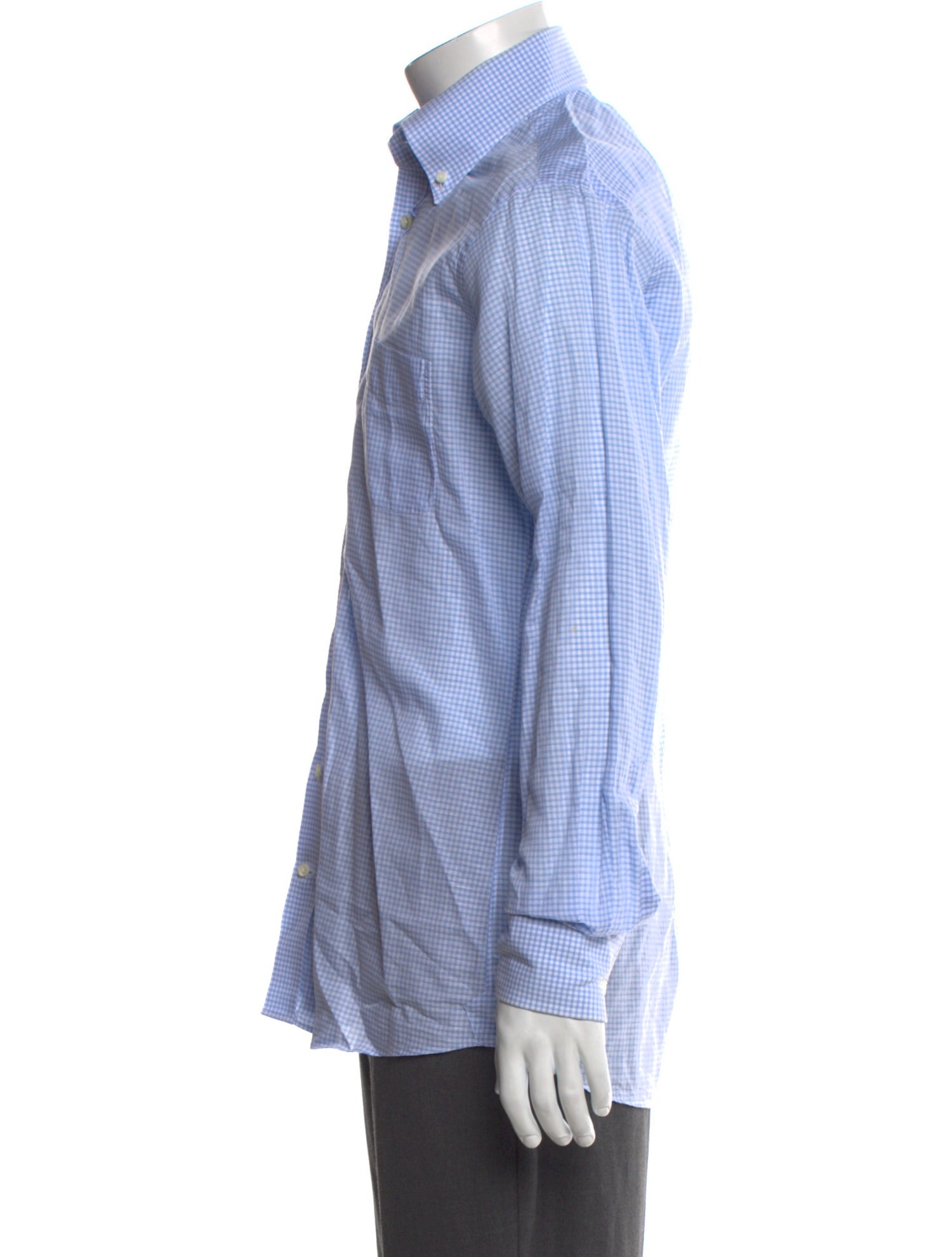 Thom Sweeney Plaid Print Long Sleeve Shirt