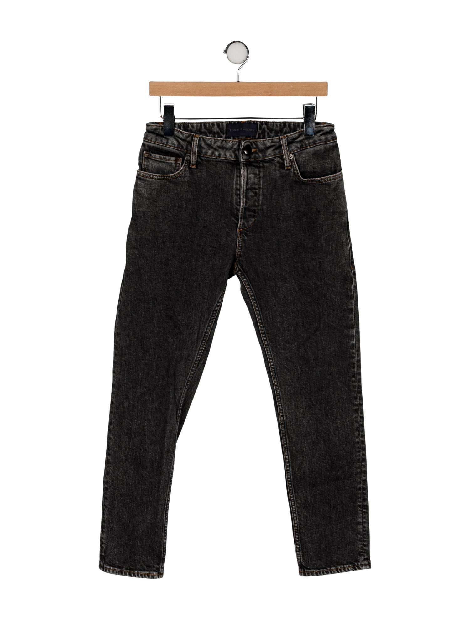 Thom Sweeney Mid-Rise Straight Leg Jeans