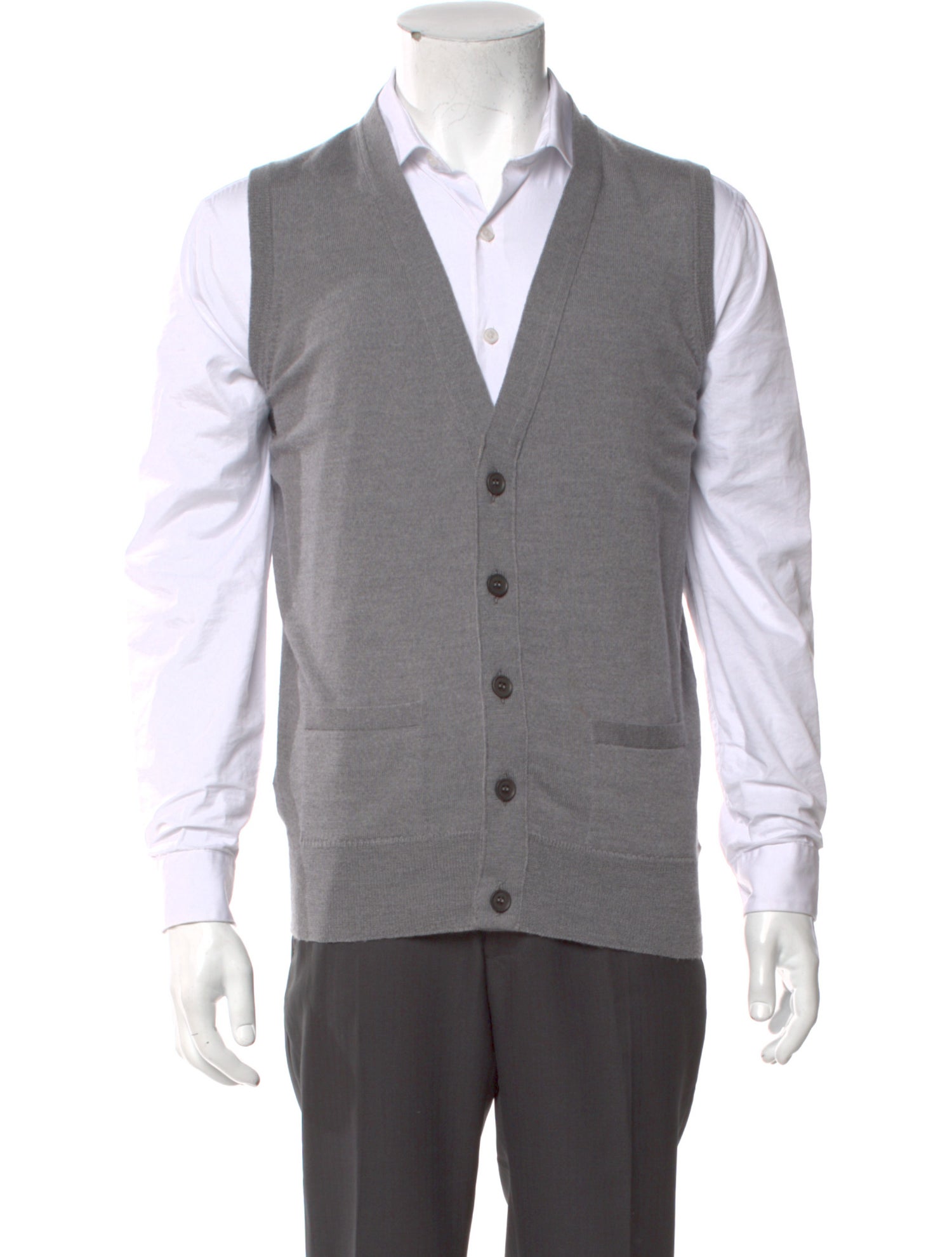 Thom Sweeney Wool V-Neck Sweater Vest