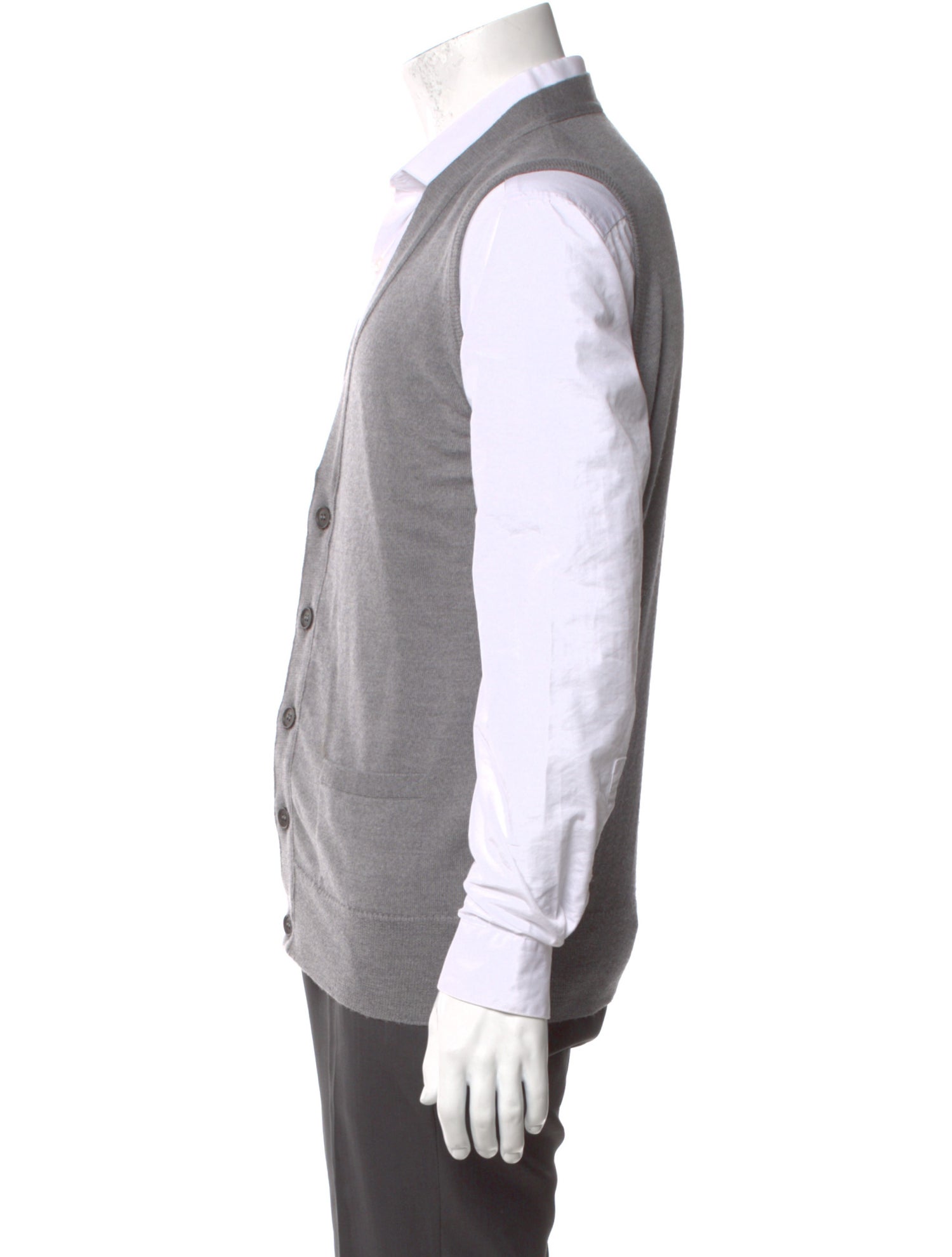 Thom Sweeney Wool V-Neck Sweater Vest