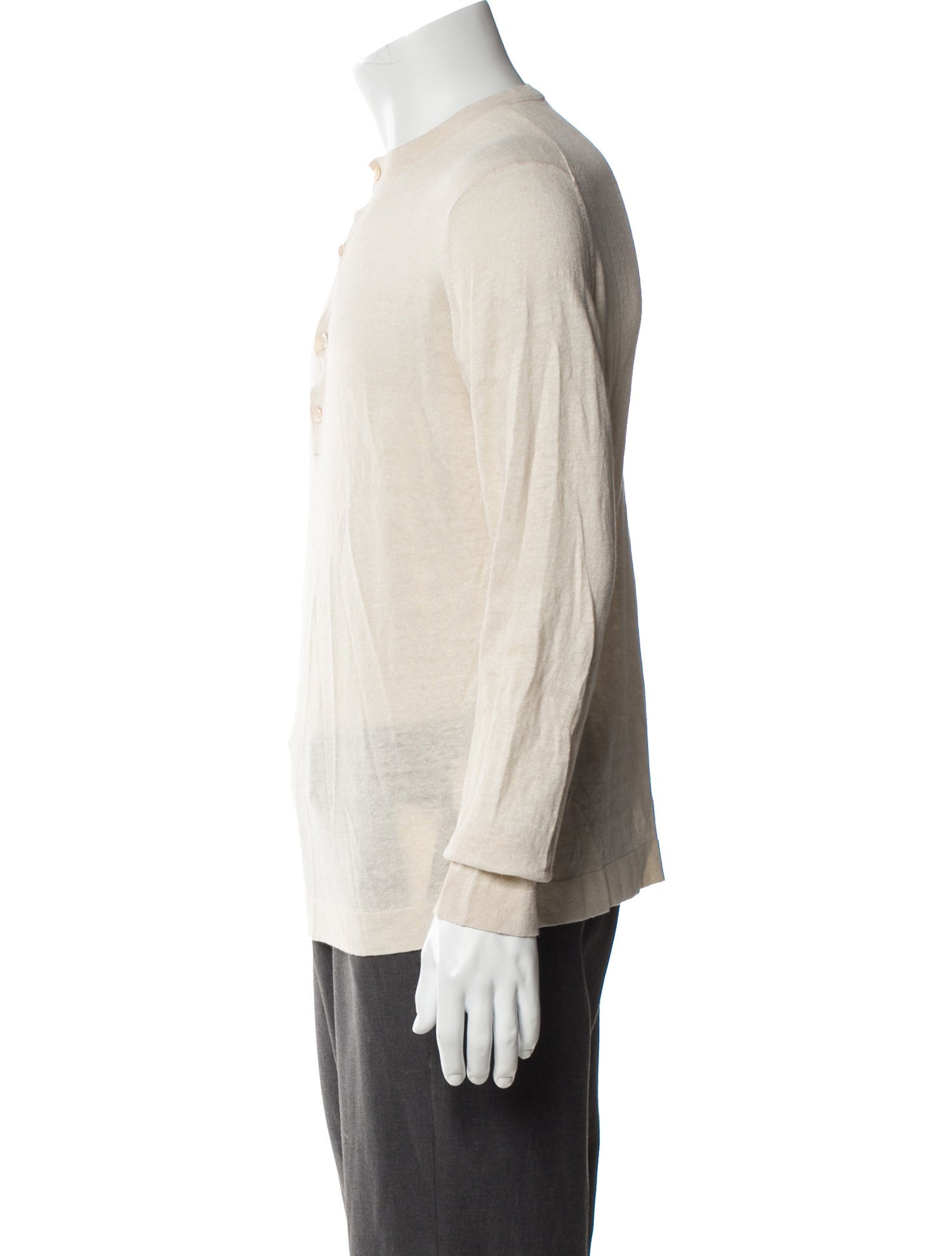 Thom Sweeney Linen Mock Neck Polo Sweater
