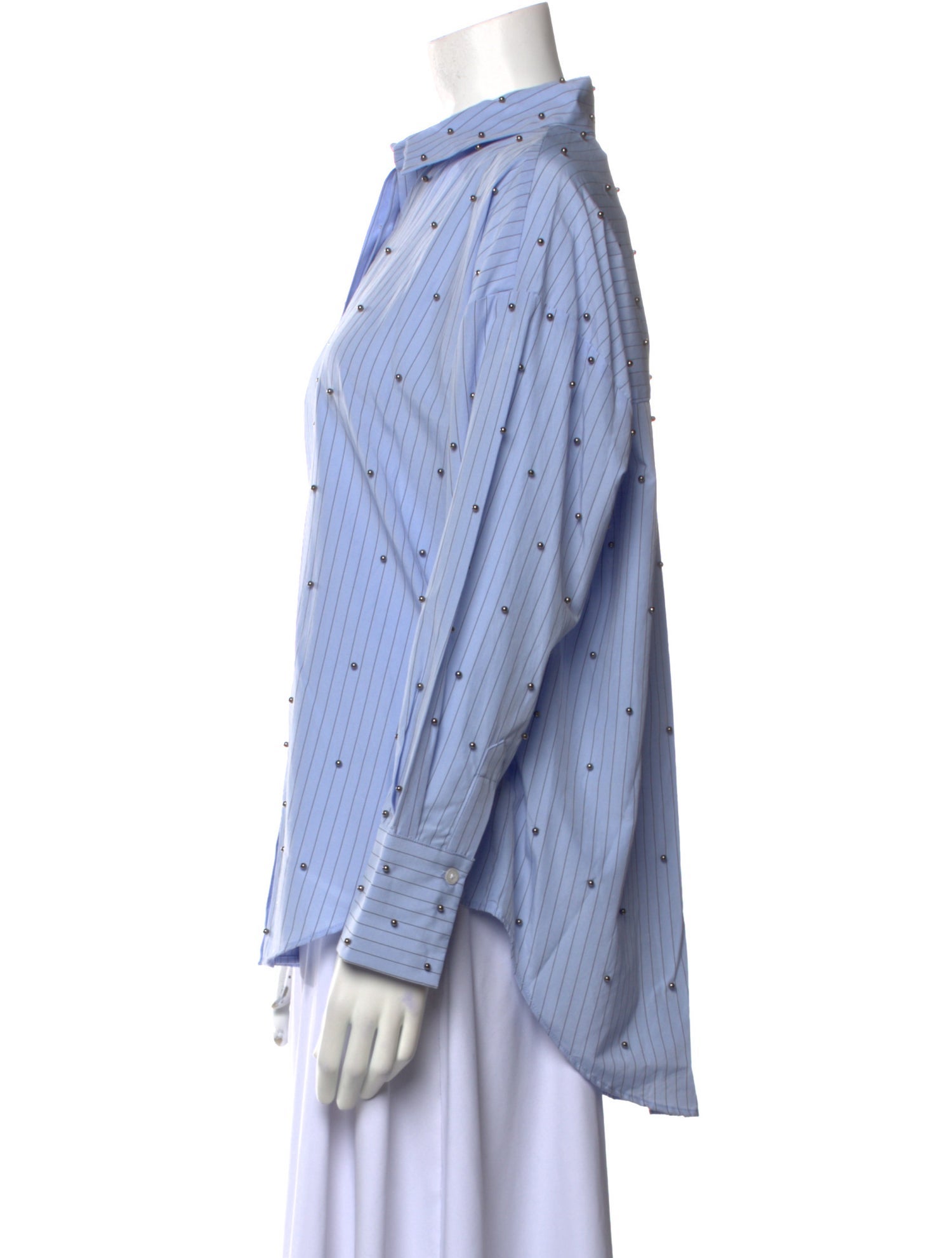 Theo Striped Long Sleeve Button-Up Top w/ Tags