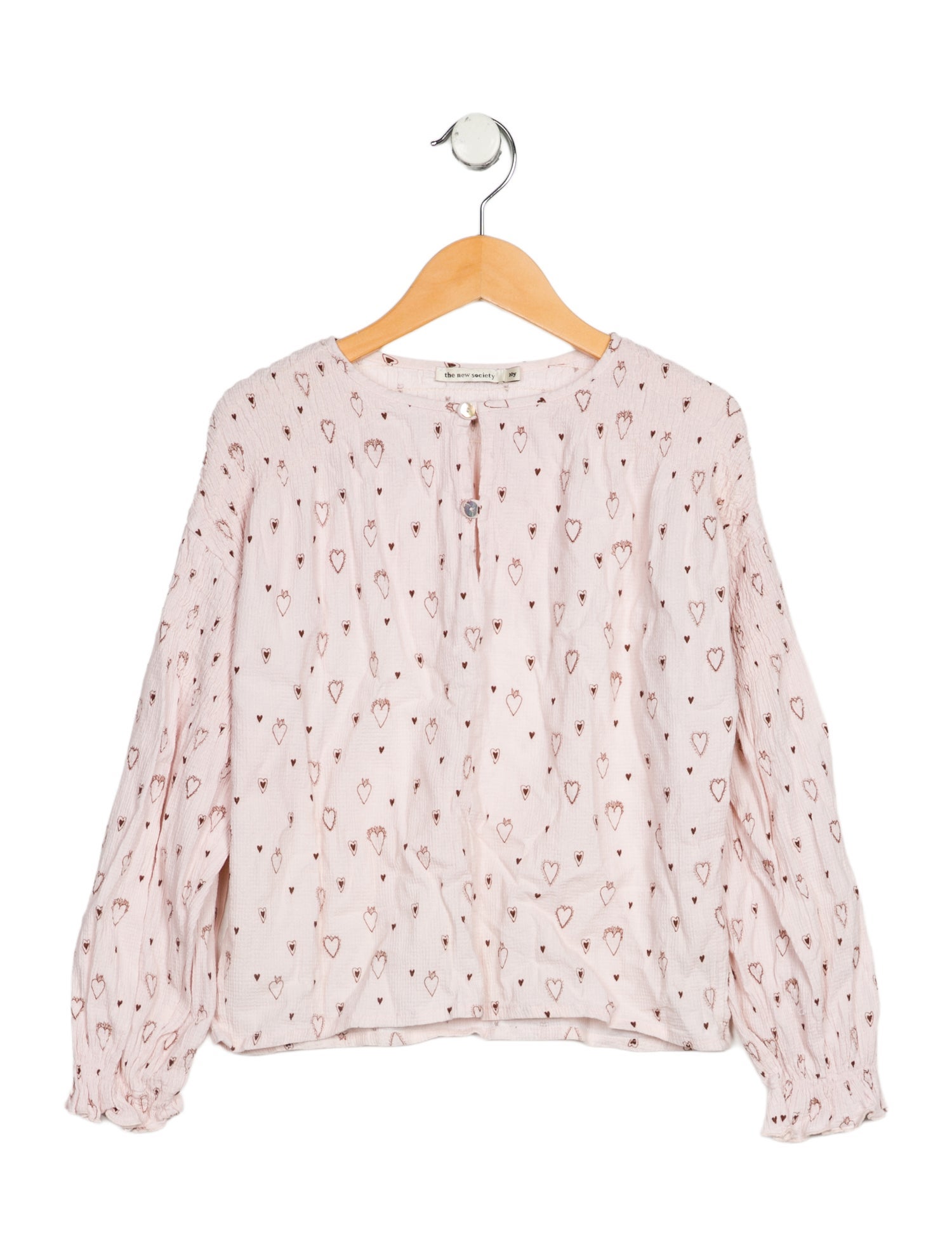 The New Society kid girls' pink and brown shirt