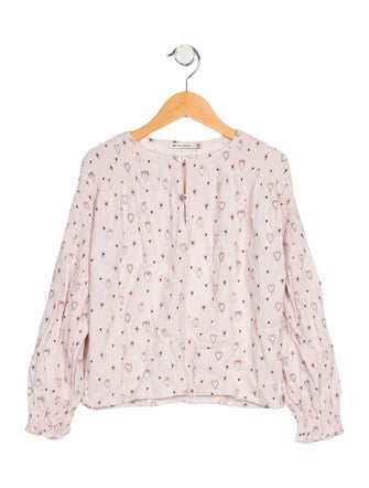 The New Society kid girls' pink and brown shirt