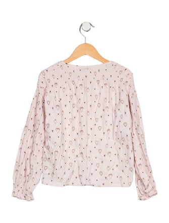 The New Society kid girls' pink and brown shirt