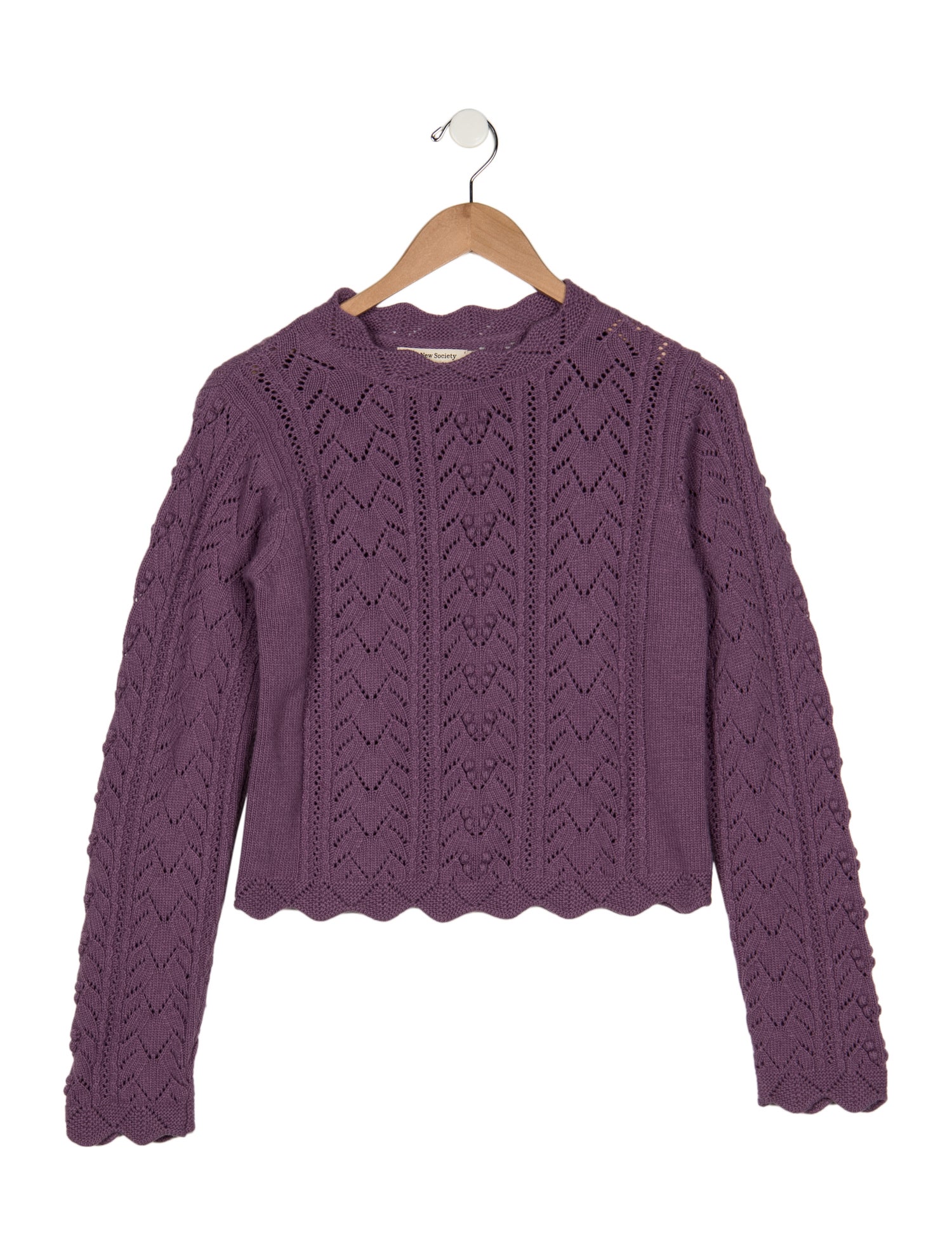 The New Society Girls Wool Patterned Sweater