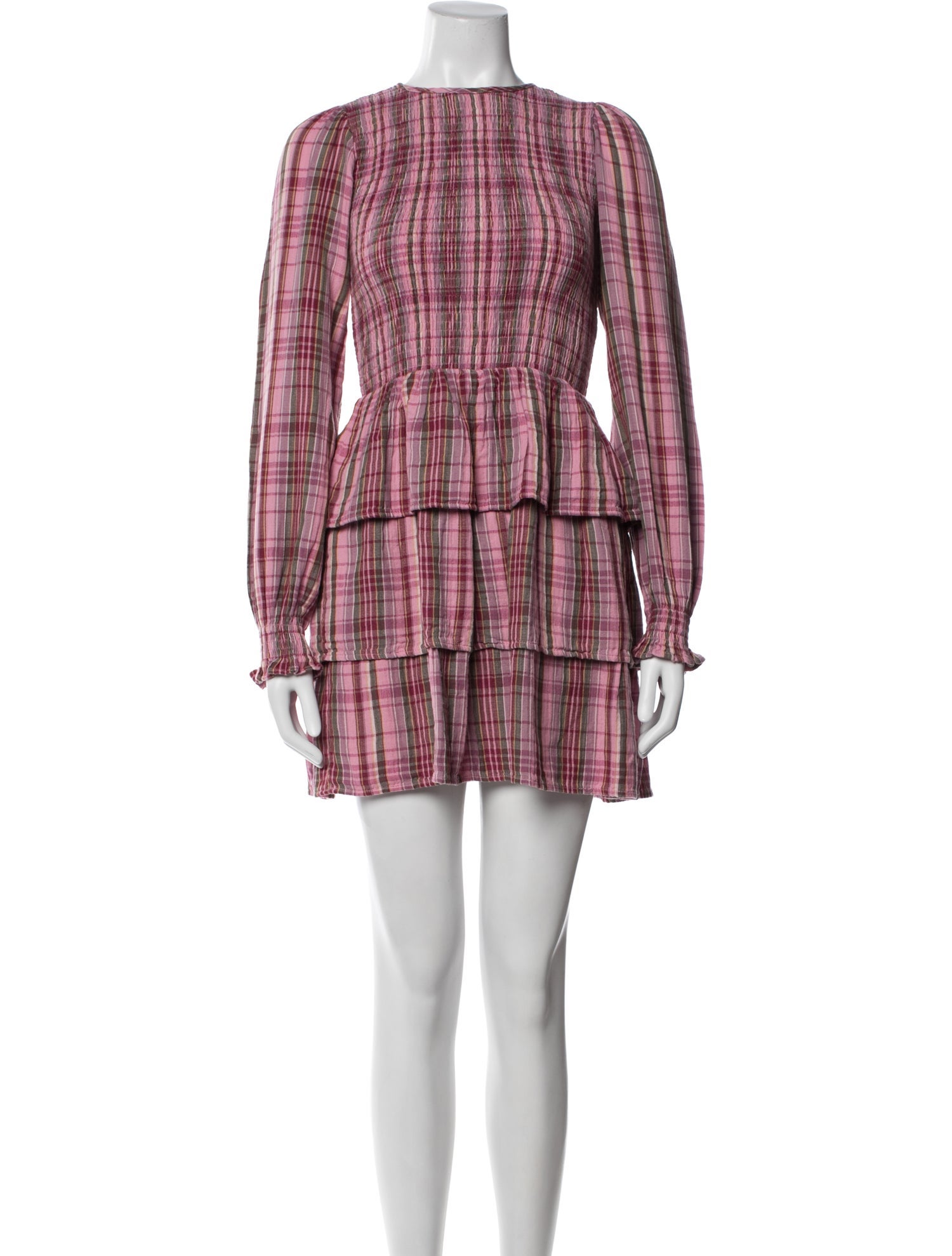 The New Society Cotton pink patterned long sleeve casual dress
