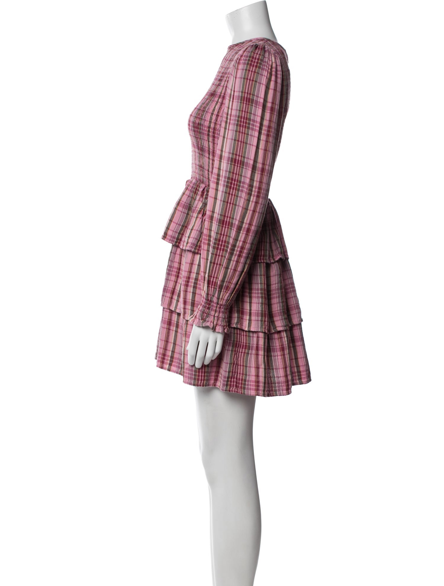 The New Society Cotton pink patterned long sleeve casual dress