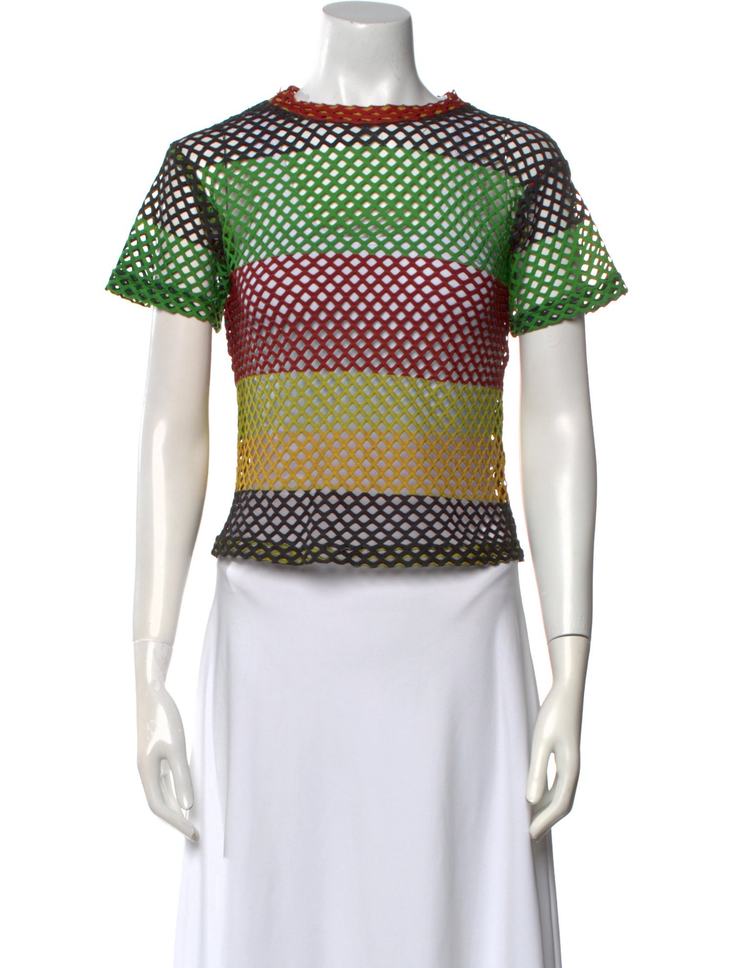 Theophilio Printed Crew Neck Crop Top