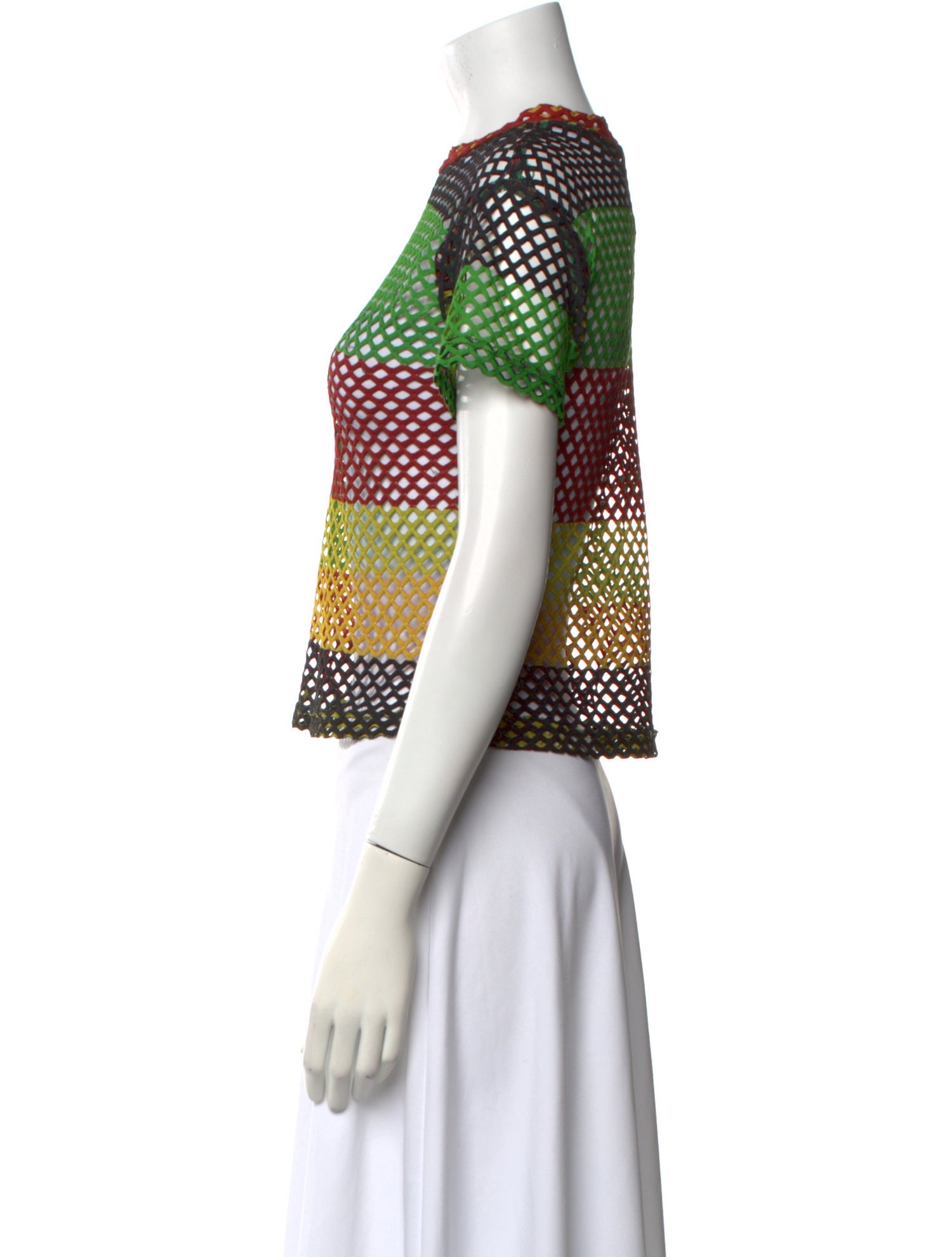 Theophilio Printed Crew Neck Crop Top