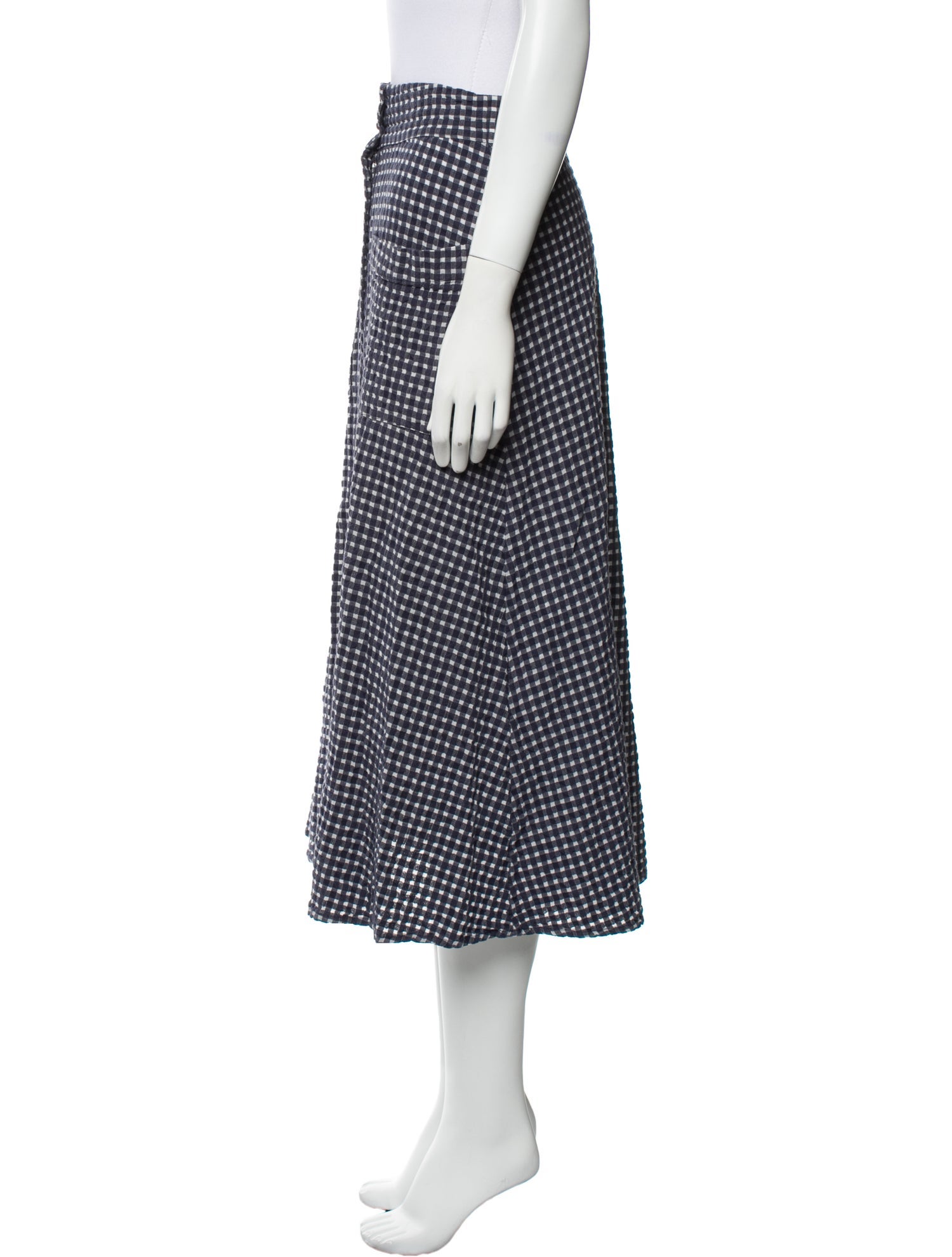 Three Graces London Plaid Print Midi Length Skirt