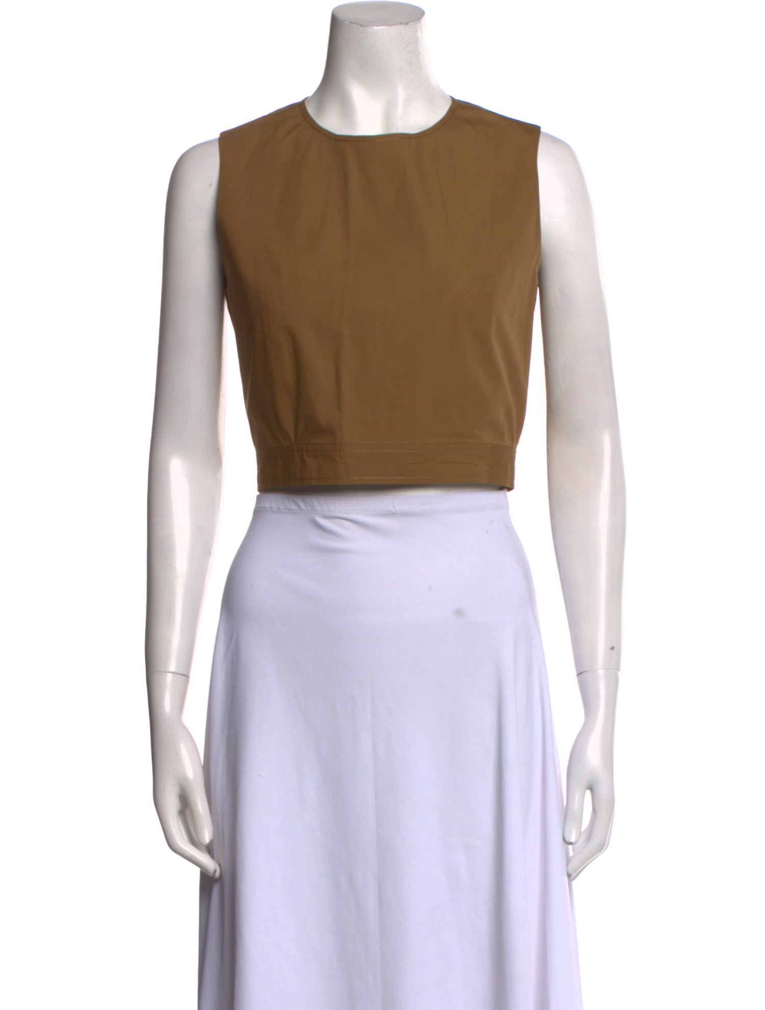 Three Graces London Crew Neck Sleeveless Crop Top