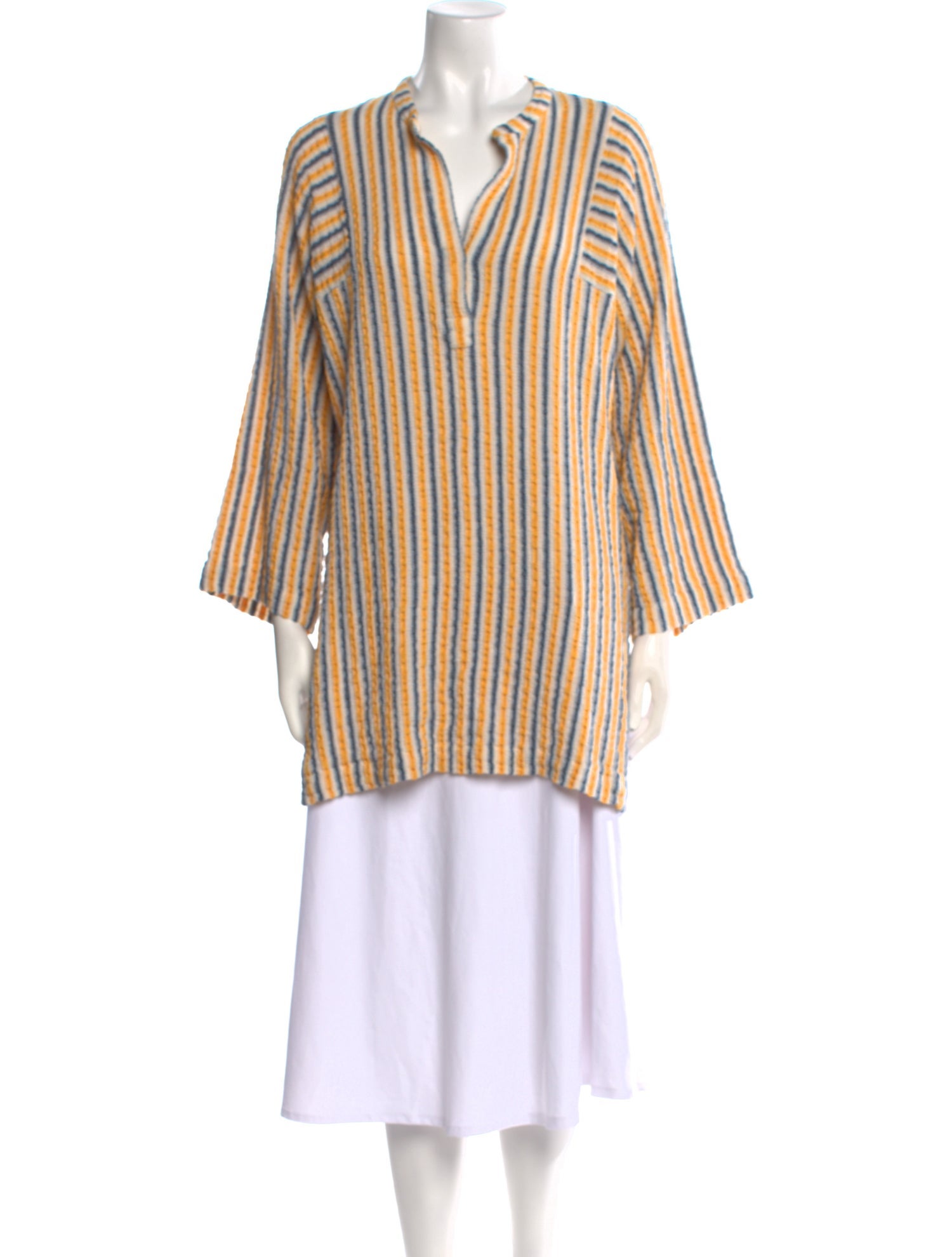 Three Graces London Striped V-Neck Tunic