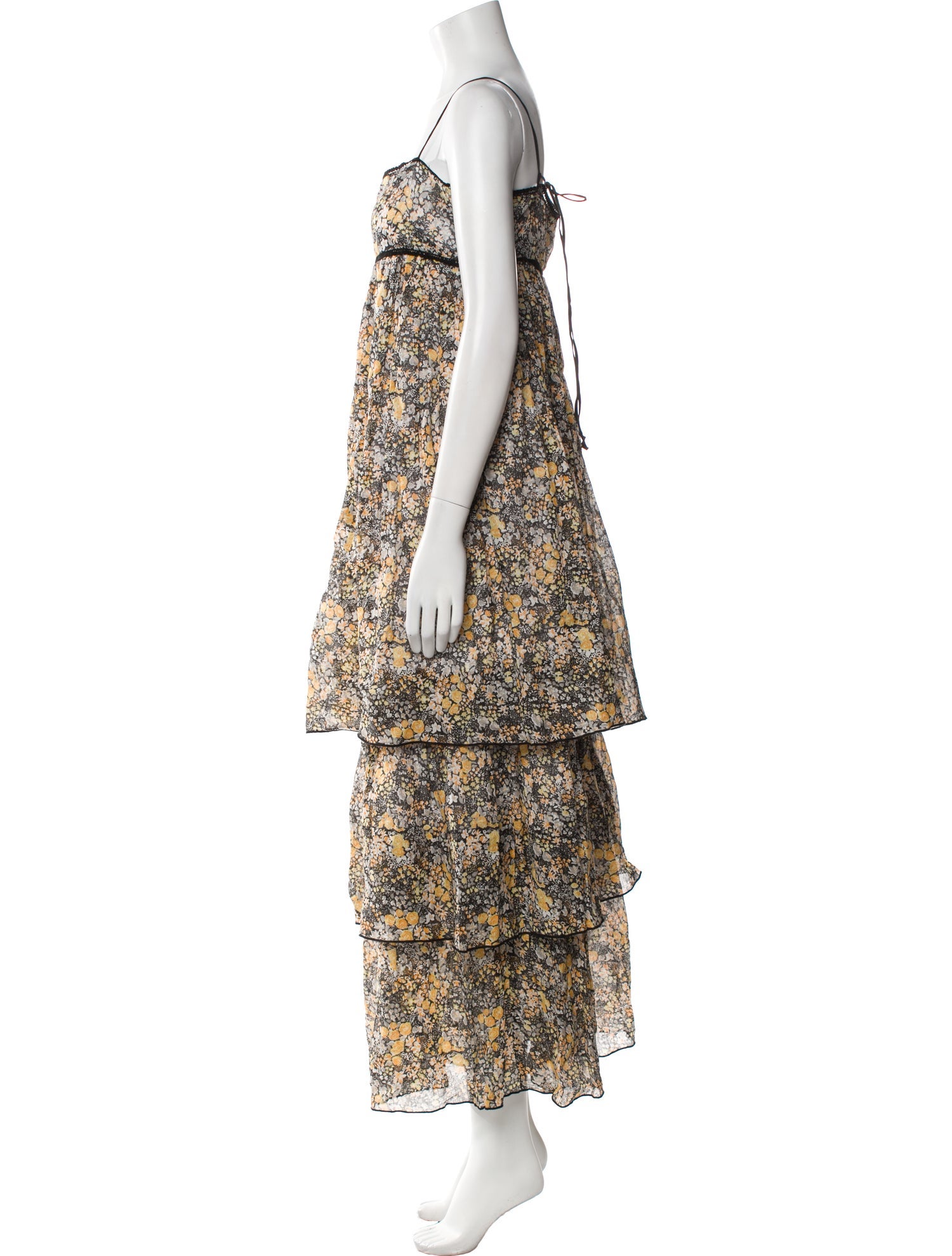 Three Graces London Floral Print Long Dress