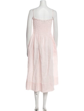 Three Graces London Linen Midi Length Dress