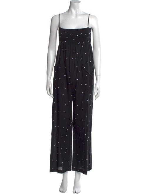 Three Graces London Polka Dot Print Square Neckline Jumpsuit
