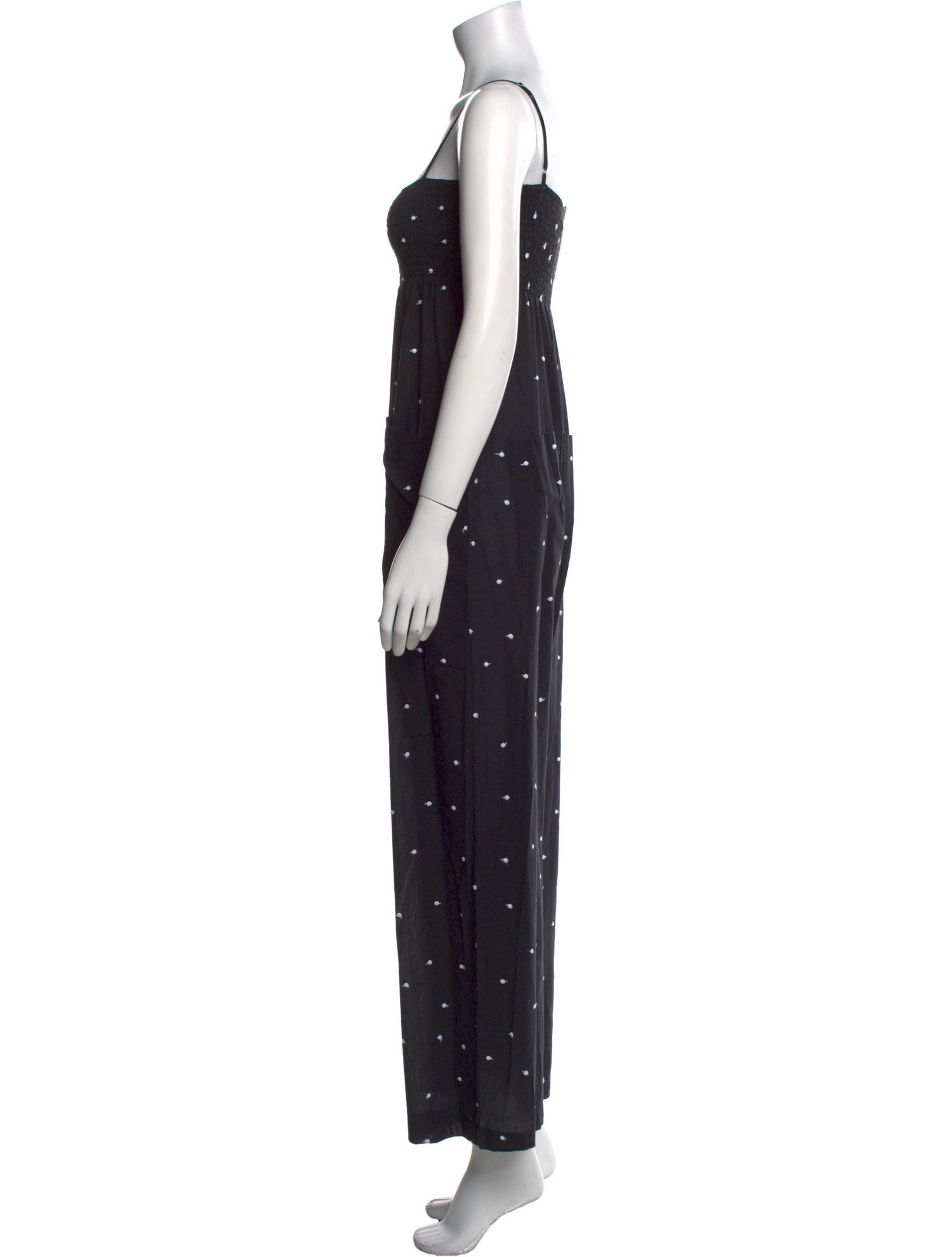 Three Graces London Polka Dot Print Square Neckline Jumpsuit