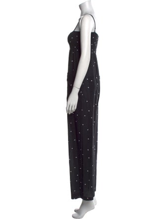 Three Graces London Polka Dot Print Square Neckline Jumpsuit