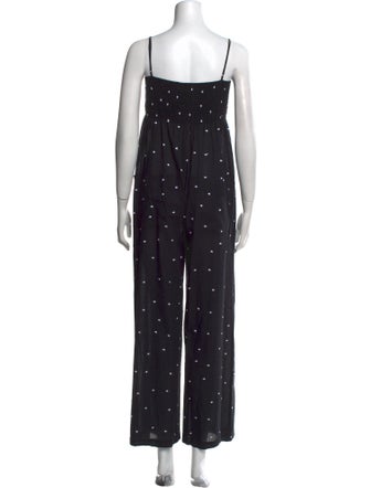 Three Graces London Polka Dot Print Square Neckline Jumpsuit