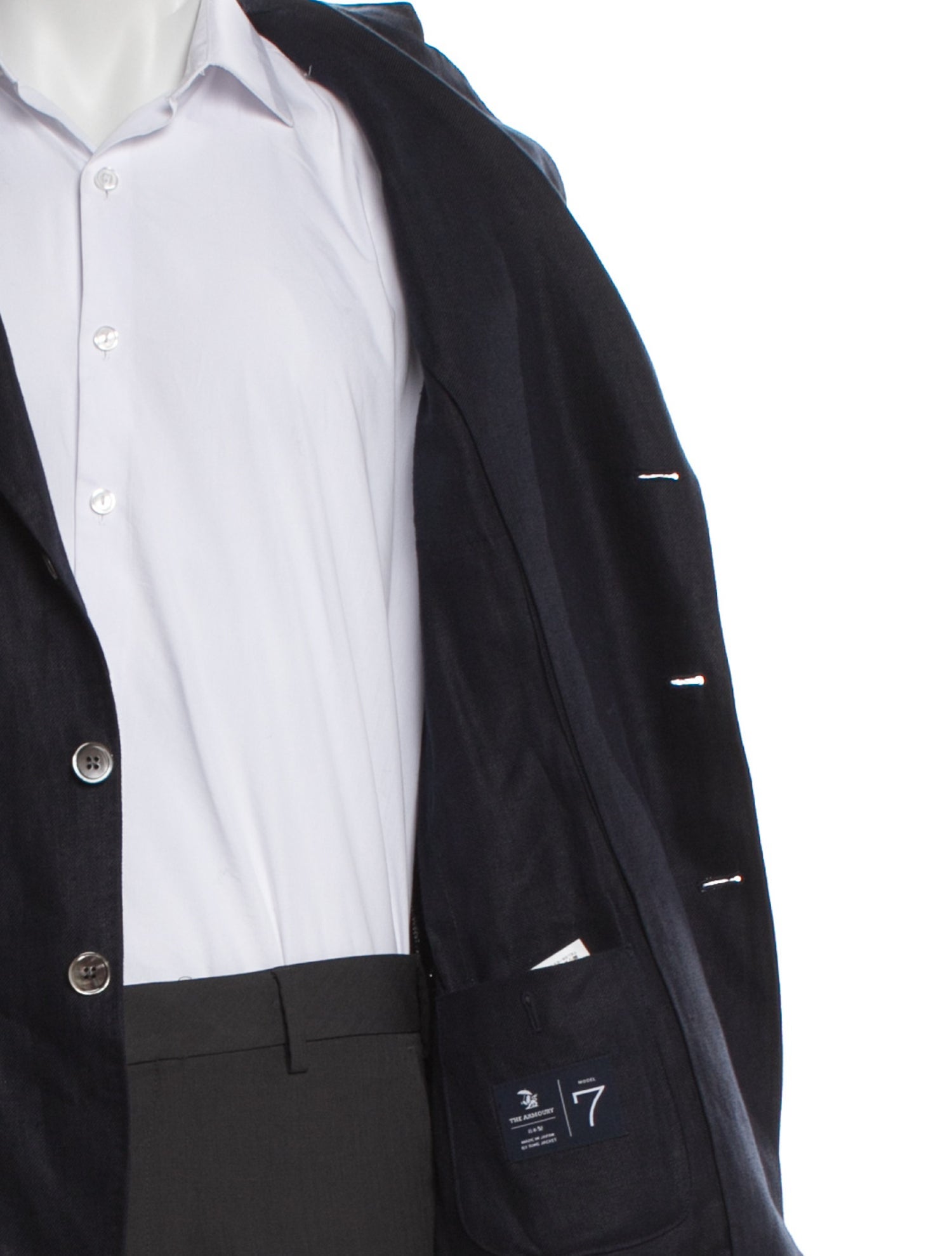 The Armoury Linen Embroidered Accent Blazer