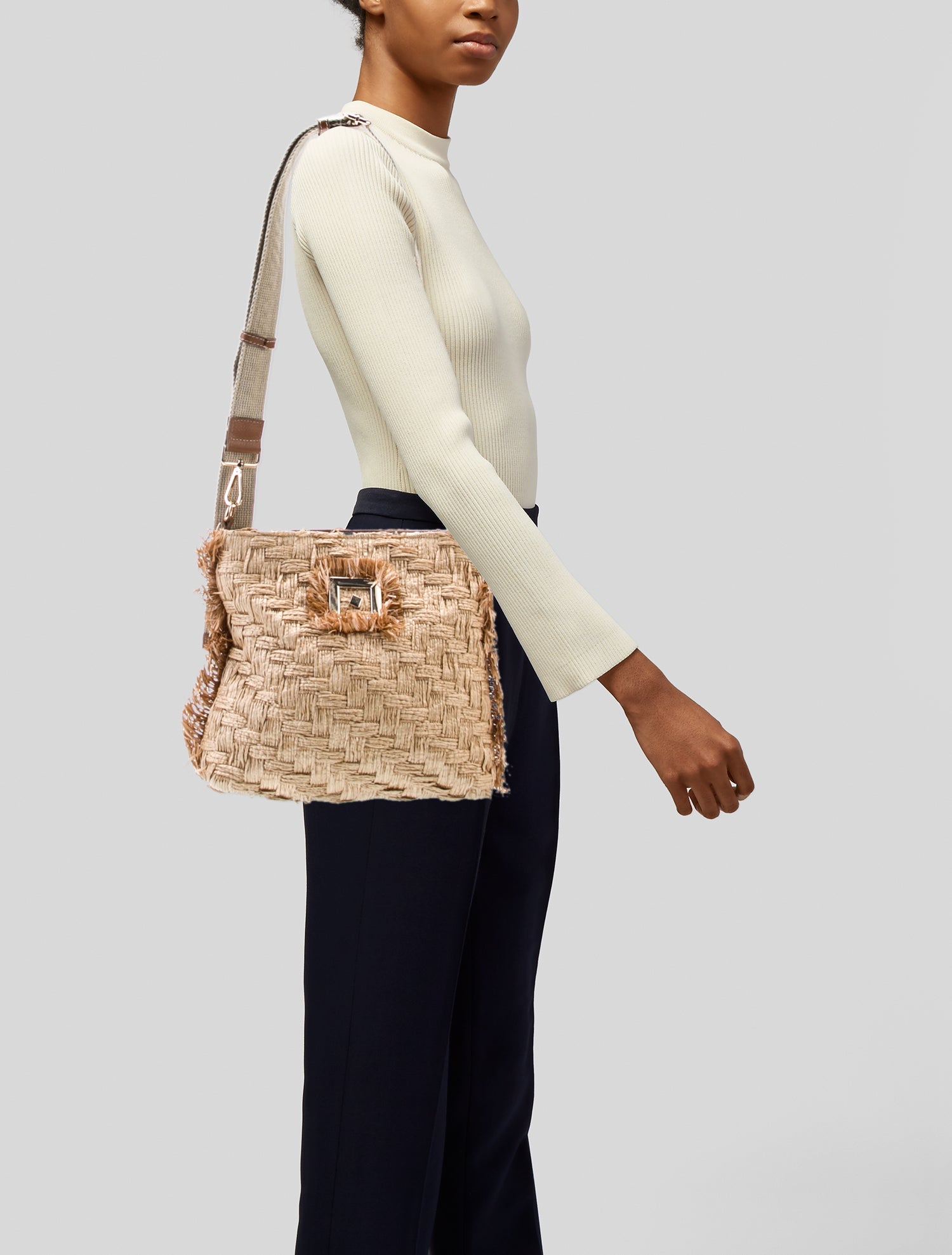 THEMIS.Z Straw Crossbody Bag