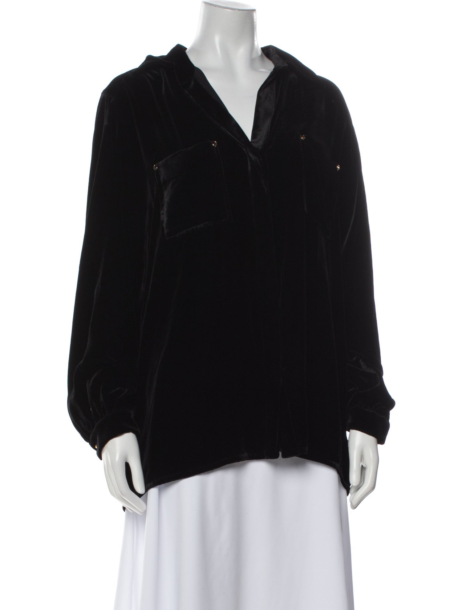 THEMIS.Z Silk V-Neck Blouse