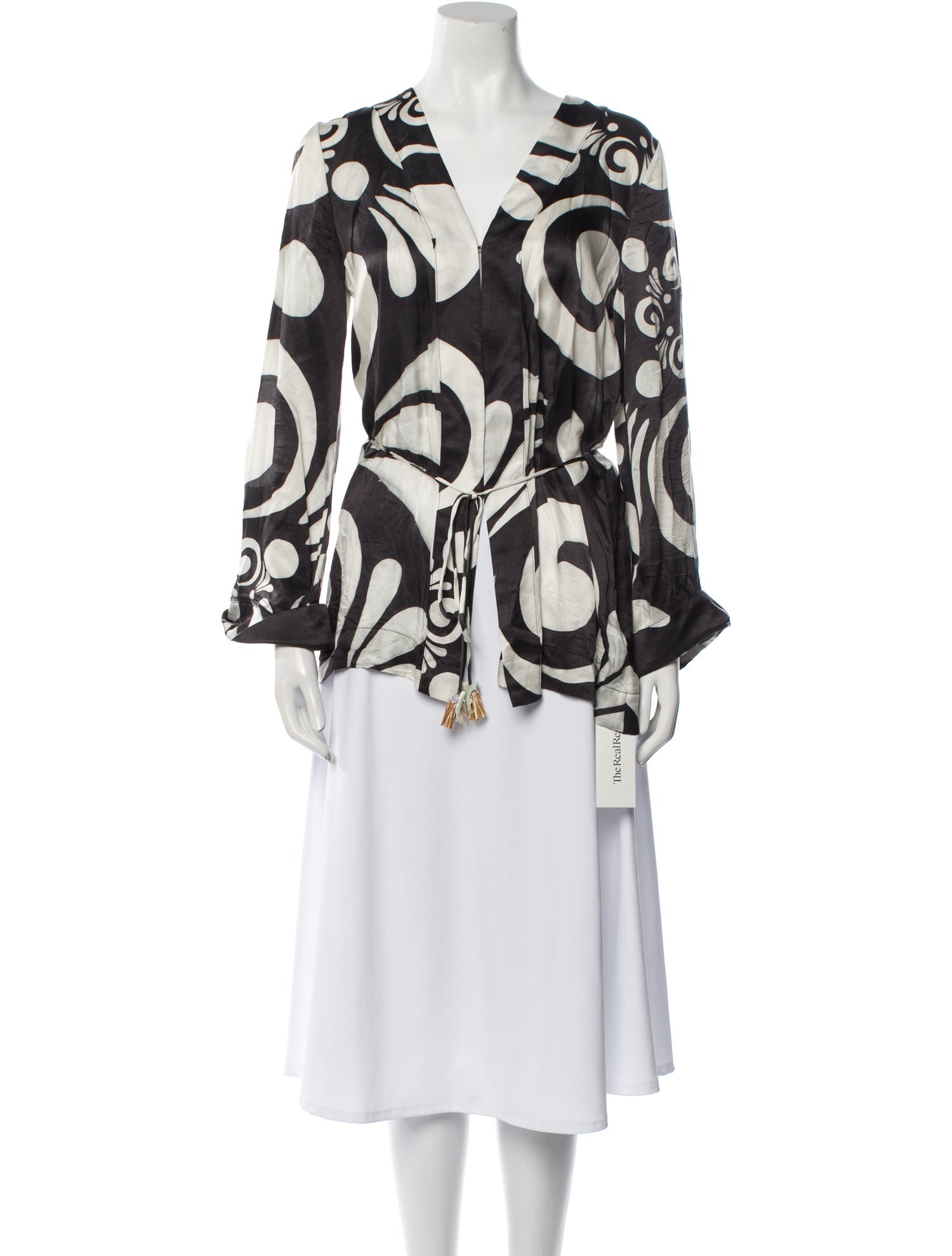 THEMIS.Z Silk Printed Button-Up Top