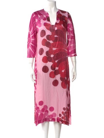 Pre-owned Themis.z Silk Midi Length Dress In Pink