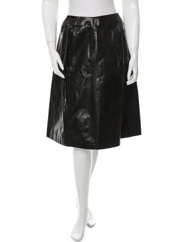 Theyskens' Theory Vegan Leather A-Line Skirt