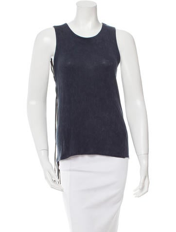 Theyskens' Theory Leather-Trimmed Sleeveless Top w/ Tags