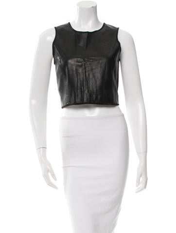 Theyskens' Theory Leather Crop Top