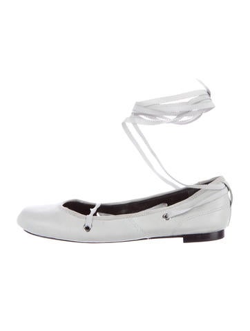 Theyskens' Theory Leather Wraparound Flats