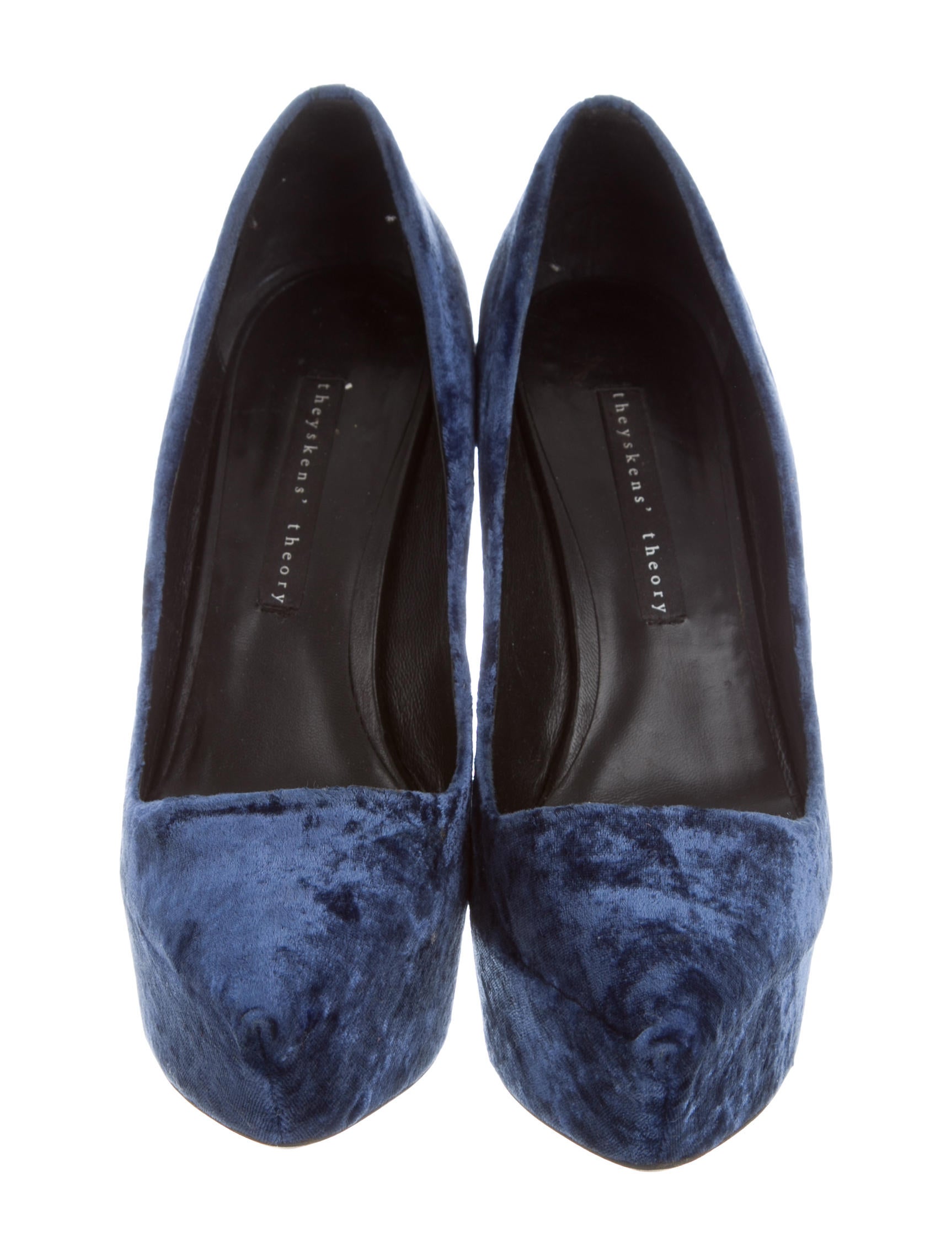 Theyskens' Theory Velvet Platform Wedges Shoes WTHYS25064 The