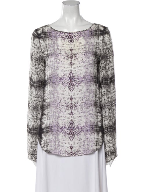 Theyskens' Theory Silk Printed Blouse Grey