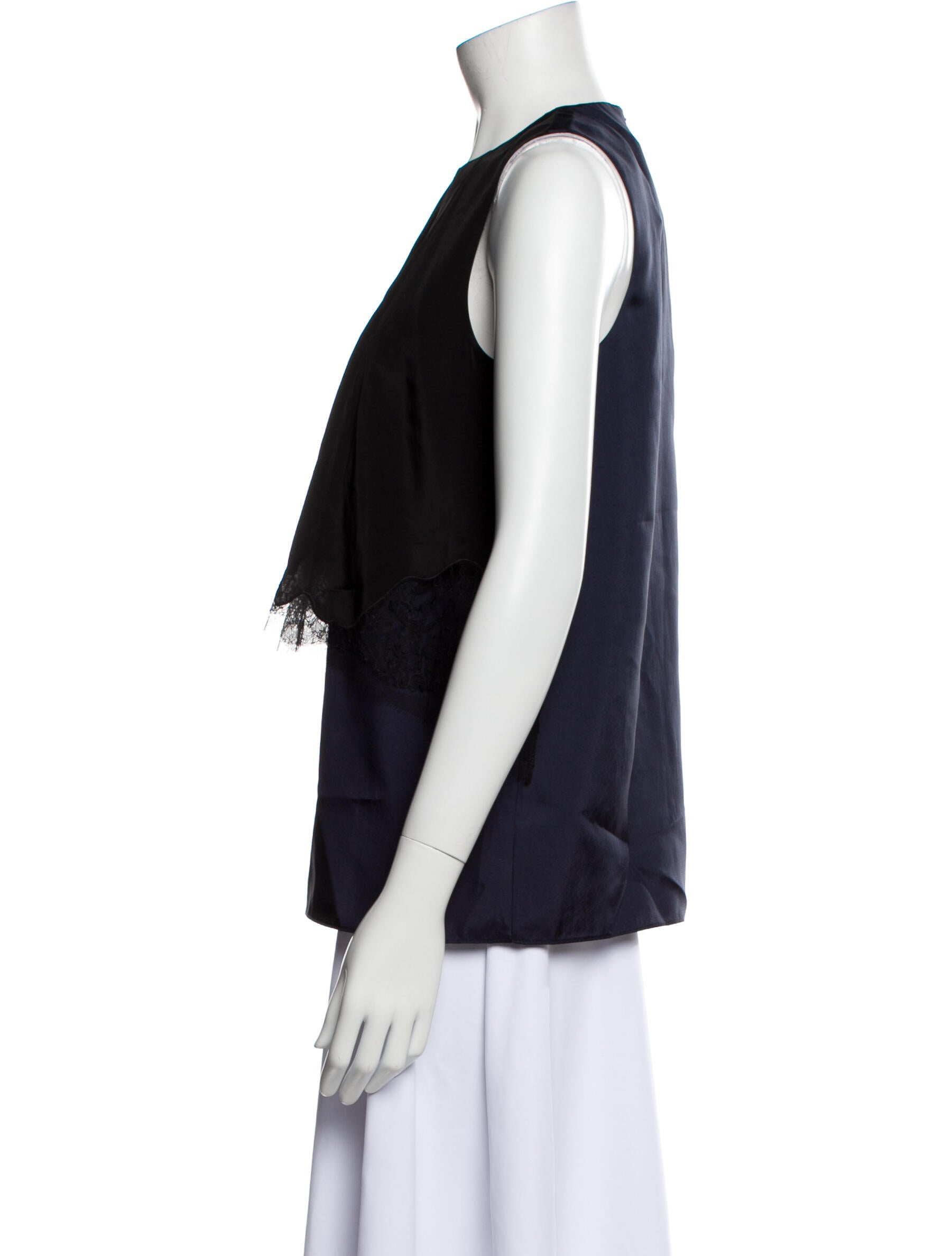 Tibi Crew Neck Sleeveless Top