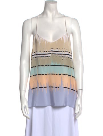 Tibi Tops Silk Printed Top S