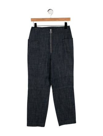 Tibi High-Rise Straight Leg Jeans