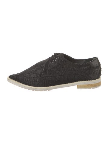 TIBI Flats Raffia Colorblock Pattern Oxfords IT 38.5 | 8.5