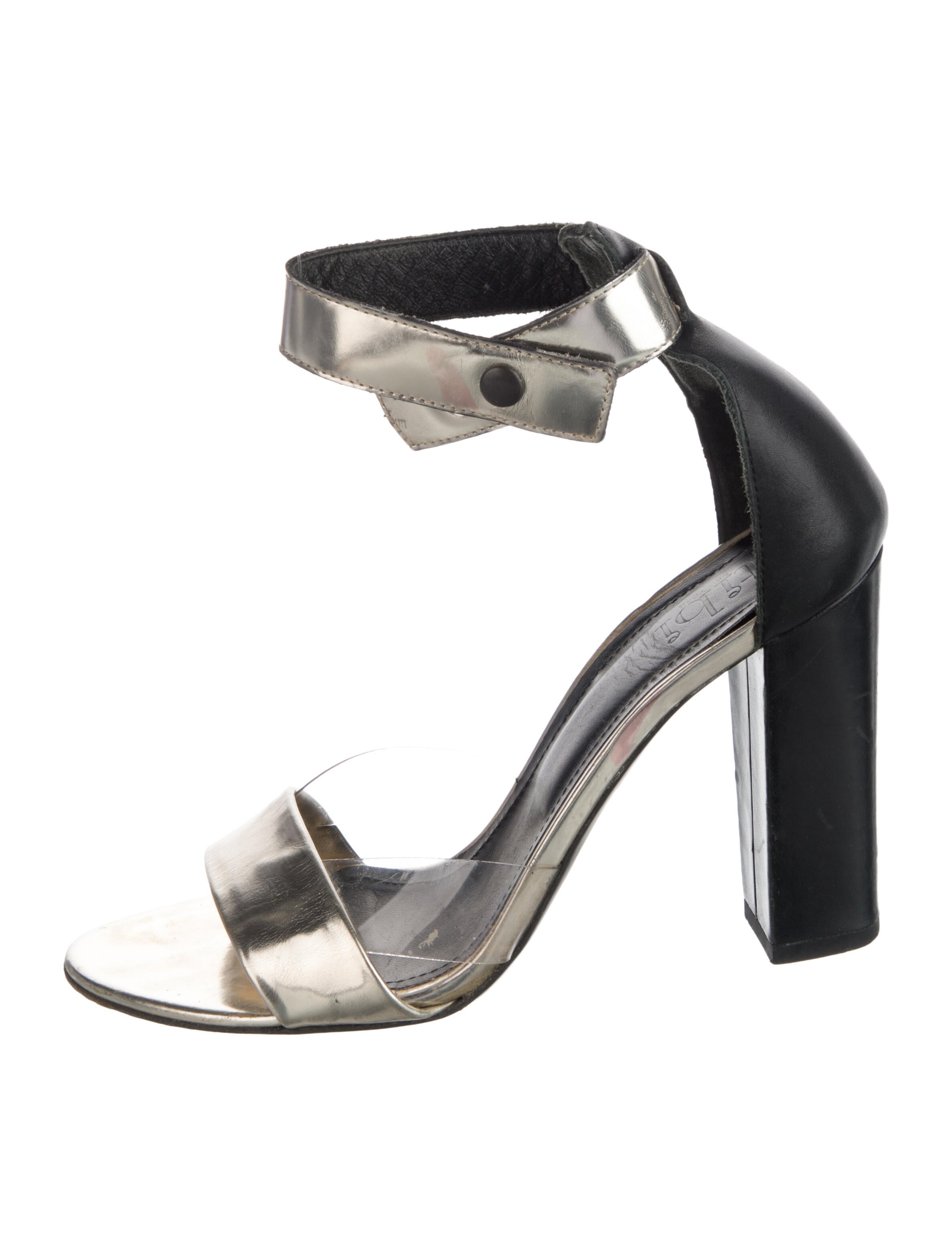 Tibi Leather Colorblock Pattern Sandals